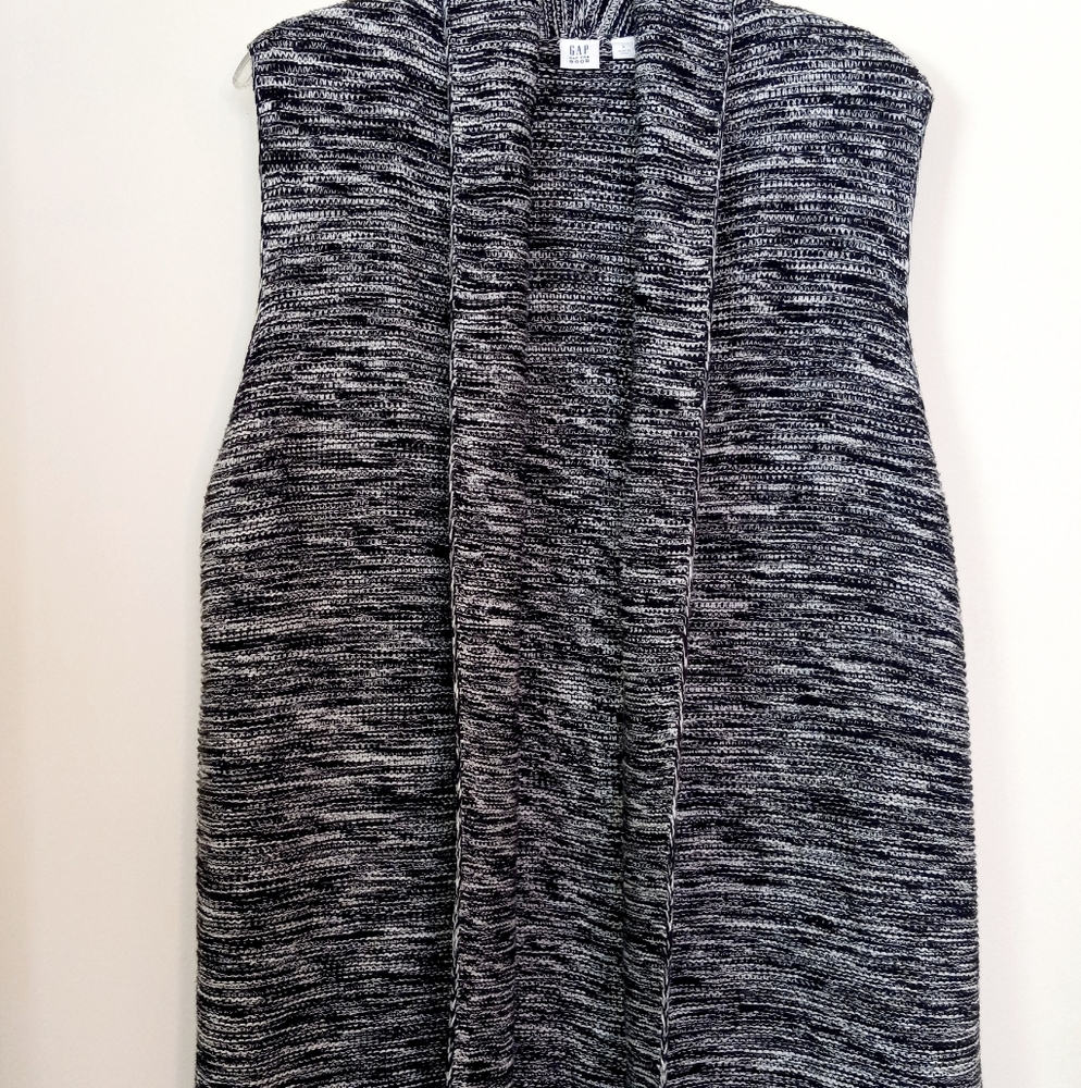 Gap for Good black open cardigan vest sweater size L